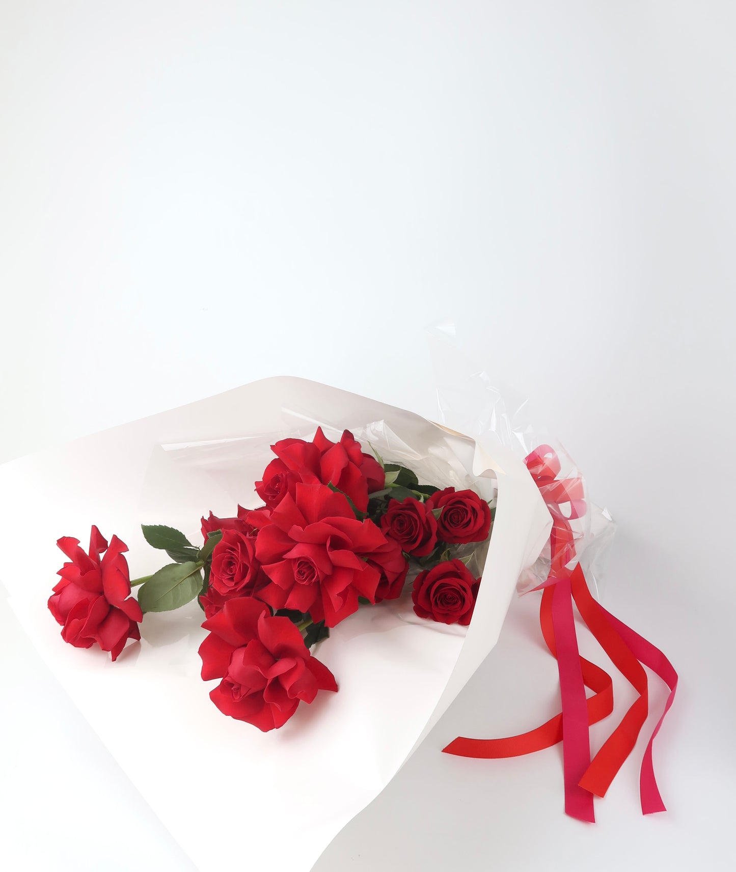 A classic bouquet of red roses for Valentine's Day