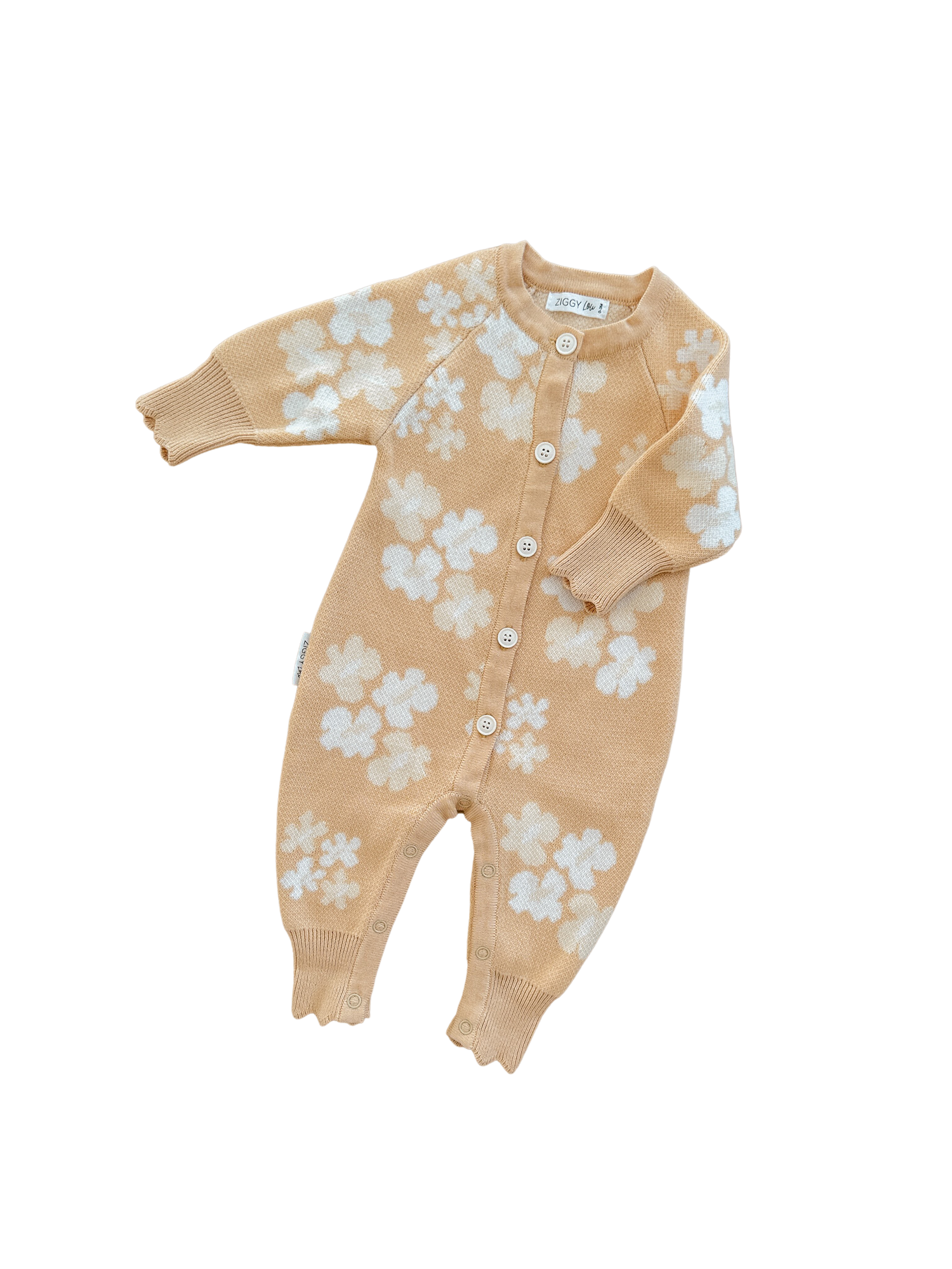 By Ziggy Lou - 100% cotton baby clothing. Featuring classic knit romper poppy.