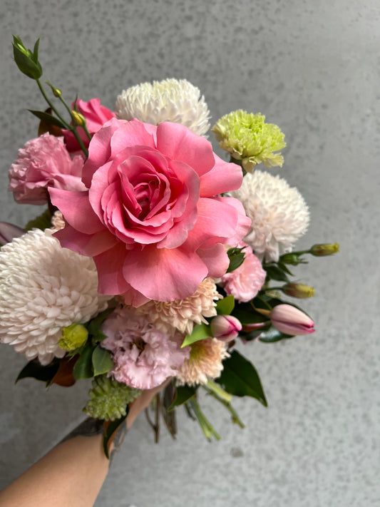 Seasonal fresh cut flower posy bouquet
