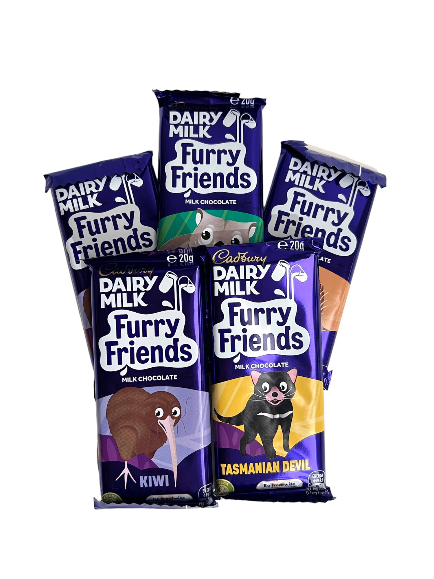 Cadbury dairy milk furry friends. Pack of 5.
