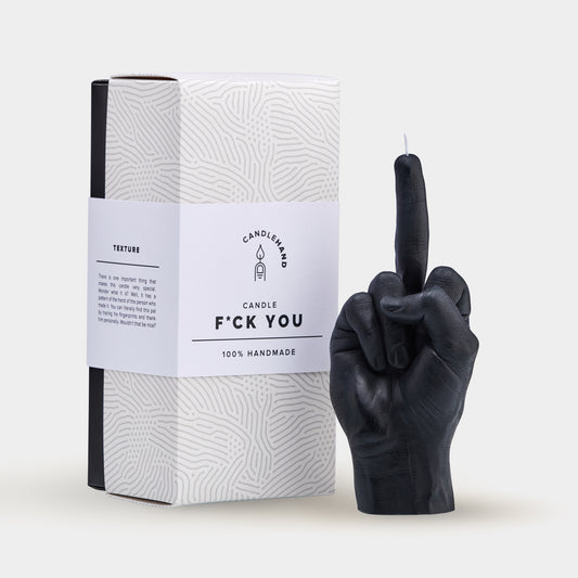 Black F*ck You Hand Candle. With Box.
