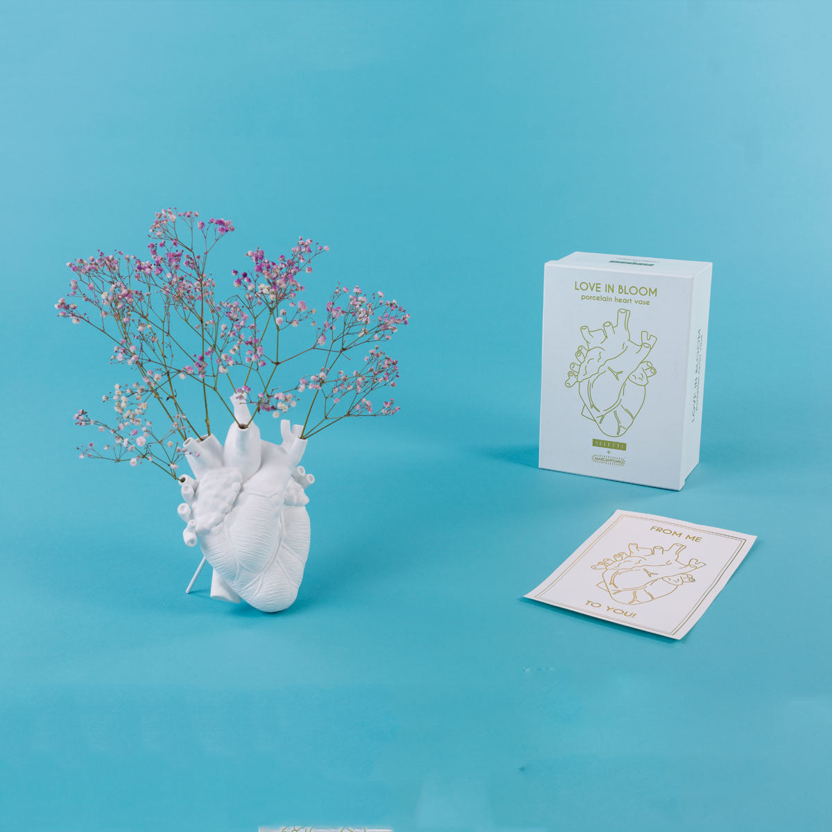'Love in Bloom' white heart vase by Seletti. With packaging. 