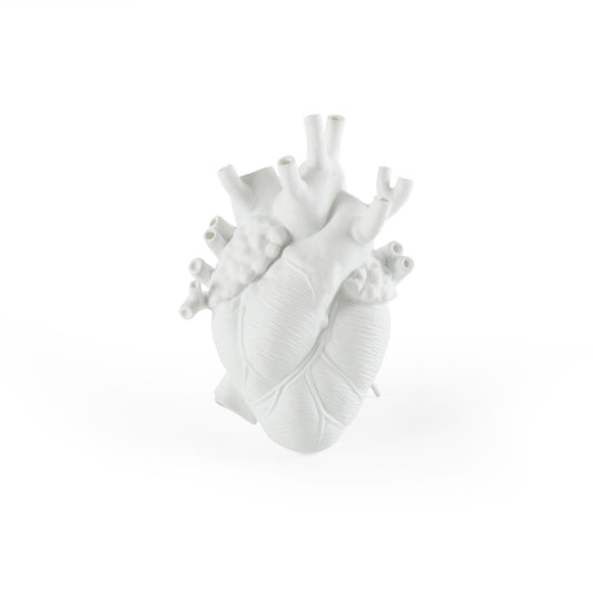 'Love in Bloom' white heart vase by Seletti.